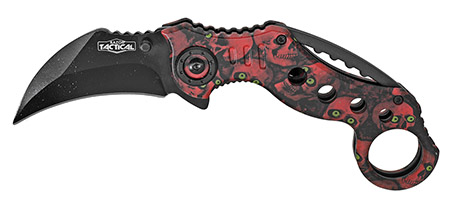 5" Spring Assist Folding Knife - Red Skull Camo