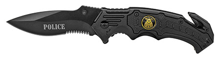 4.5" Spring Assist Police Folding Knife - Black