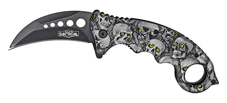 5.25" Spring Assist Folding Knife - Skull Camo