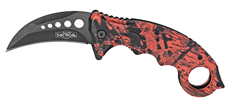5.25" Spring Assist Folding Knife - Orange Camo
