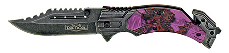 4.75" Spring Assisted Knife - Purple Woodland Camo