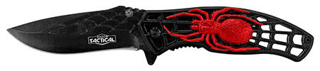 4.5" Spring Assisted Folding Spider Knife - Black