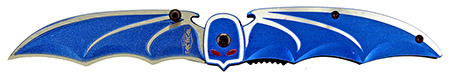 4.5" Spring Assisted Bat Wing Folding Knife - Blue