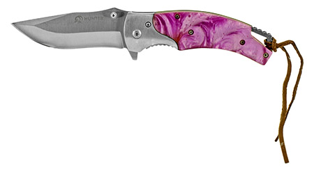 4.5" Spring Assisted Hunting Knife - Pink