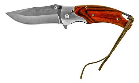 4.5" Spring Assisted Hunting Knife - Wooden