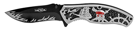 4.5" Spring Assisted Pirate Folding Knife - Black
