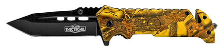 4.5" Spring Assisted Folding Knife - Yellow Camo