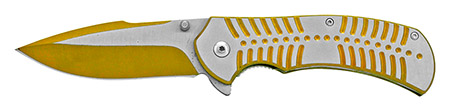 4.75" Spring Assisted Stainless Steel Folding Knife - Yellow