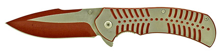 4.75" Spring Assisted Stainless Steel Folding Knife - Red
