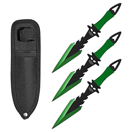 3-pc. Dagger Point Throwing Knives - Green