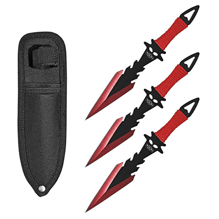 3-pc. Dagger Point Throwing Knives - Red