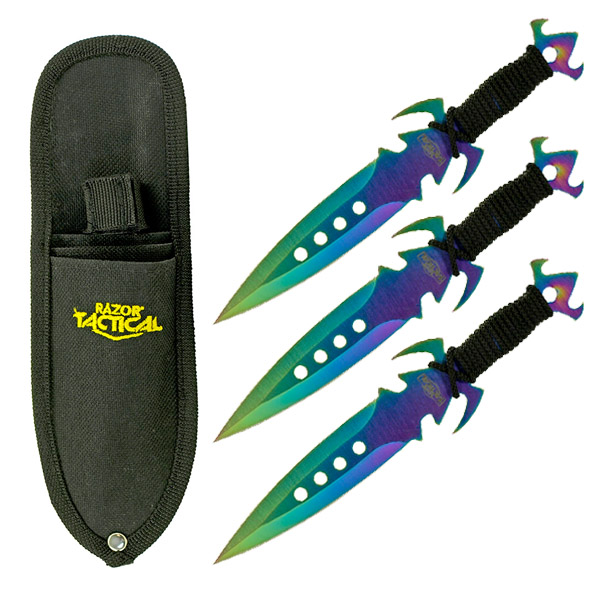 3-pc. Tear Drop Point Throwing Knives - Titanum