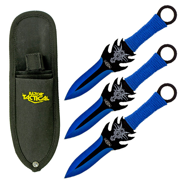 3-pc. Throwing Knife Set - Blue