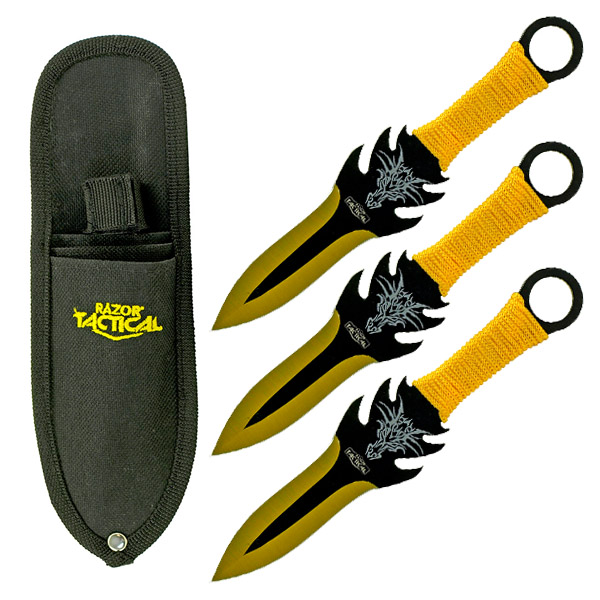 3-pc. Throwing Knife Set - Yellow