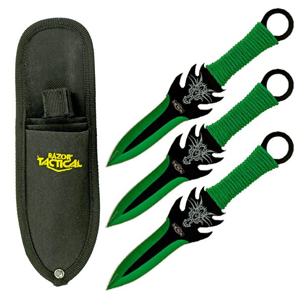 3-pc. Throwing Knife Set - Green