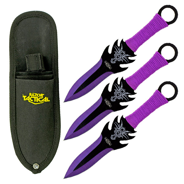 3-pc. Throwing Knife Set - Purple