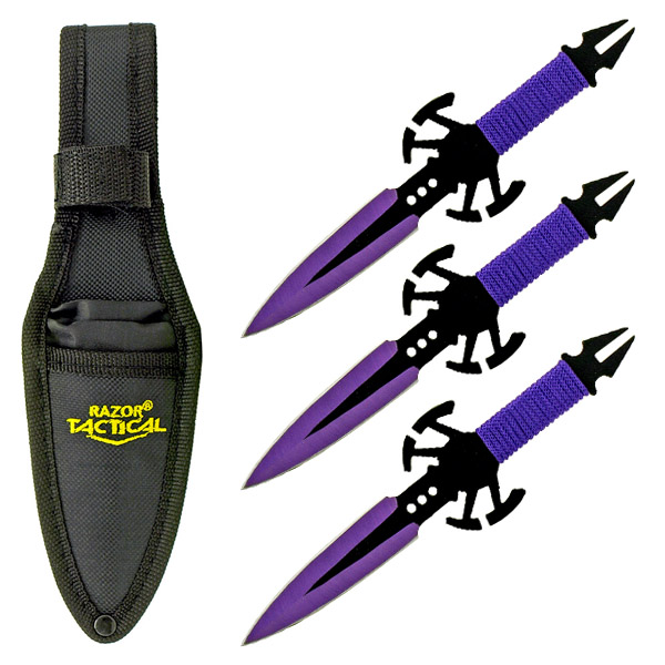 3 - pc. Venom Throwing Knife Set - Purple