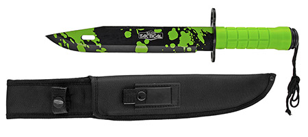 15" Survival Knife - Green Splatter