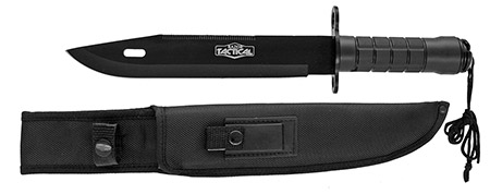 15" Survival Knife - Black Blade