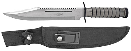 15" Survival Knife - Silver