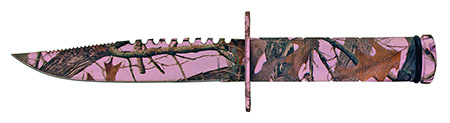 8.5" Combat Knife - Pink Camo