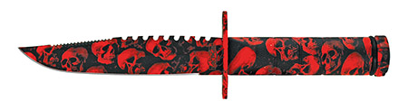 8.5" Combat Knife - Orange Skull