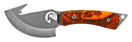 7.25" Hunting Knife with Gut Hook - Orange Camo