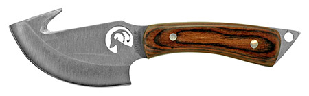 7.25" Hunting Knife with Gut Hook - Wooden