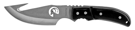 8.5" Hunting Knife with Gut Hook - Black