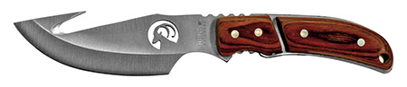 8.5" Hunting Knife with Gut Hook - Wooden