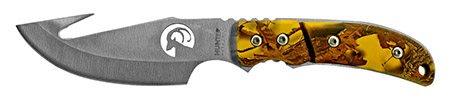 8.5" Hunting Knife with Gut Hook - Yellow Camo