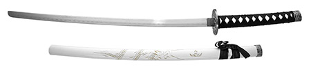 40" Samurai Sword - White Dragon