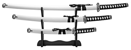 3-pc. Samurai Sword Set - White