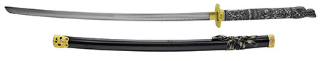 43"  Dragon Samurai Sword - Black