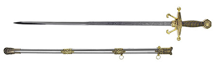 37" Military Sword - Gold