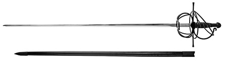 47" Rapier Sword - Black
