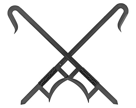 33.25" 2-pc Chinese Hook Sword - Black