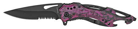4.75" Spring Assist Folding Knife - Purple Camo