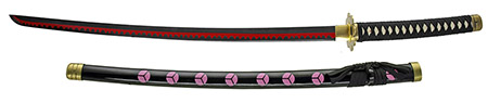 39" Hand Sharpened Samurai Sword - Black & Pink