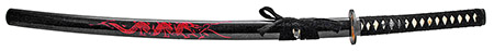 40.5" Hand Forged Musha Samurai Sword - Red Dragon