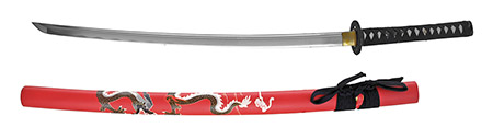 40.75" Hand Forged Musha Samurai Sword - Red Dragon