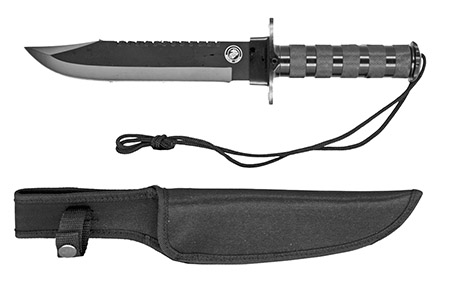 16" Survival Knife - Black