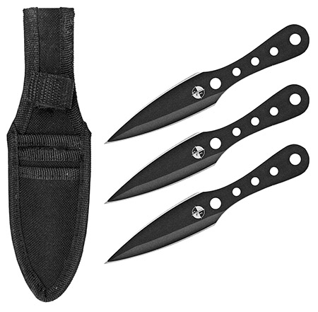 3-pc. Tactical Throwing Knife Set - Black