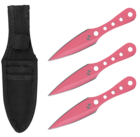 3-pc. Tactical Throwing Knife Set - Pink