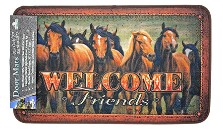 Welcome Friends Horse Door Mat