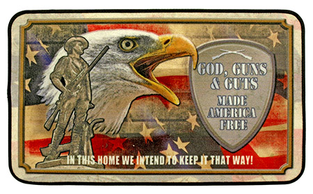 God, Gun, and Guts Door Mat