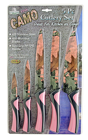 5-pc. Pink Camo Knife Set