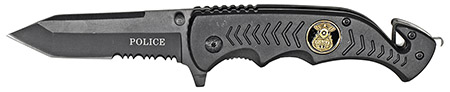 4.5" Spring Assist Police Folding Knife - Black