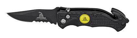 3" Don't Tread on Me Spring Assist Folding Knife - Black