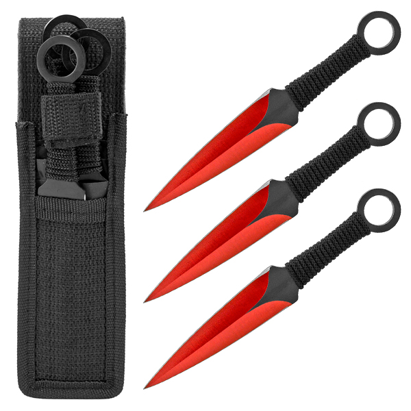 3 - pc. Throwing Knife Set - Red